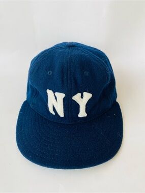 Ebbets Field Flannels Blue Wool NY Adjustable Size Baseball Cap